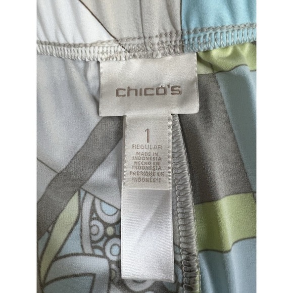 Chicos 1 Cyclone Print Palazzo Pant Multicolor Size 8 Or Medium Wide Leg Pull On - Picture 6 of 10